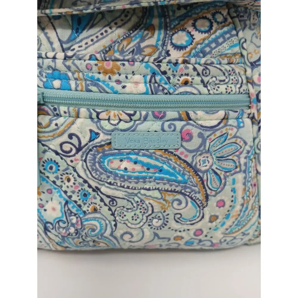 VERA BRADLEY Blue Daisy Dot Paisley Shoulder Strap Purse Bohemian Blue Luxury